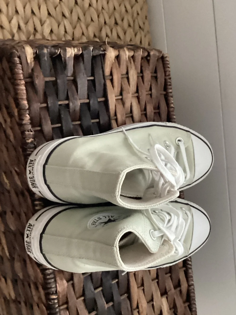 Converse Kids High-Top Sneakers in Mint Green and White